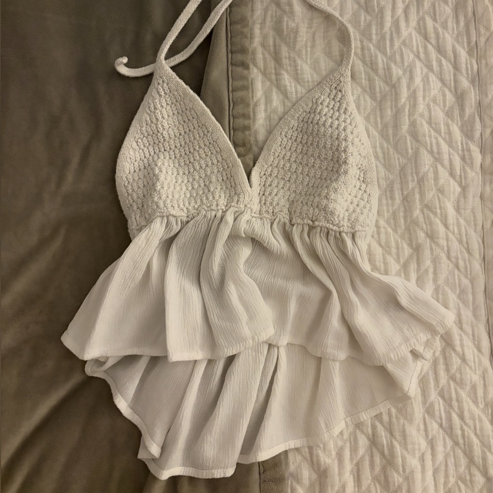 Garage Halter Peplum Top